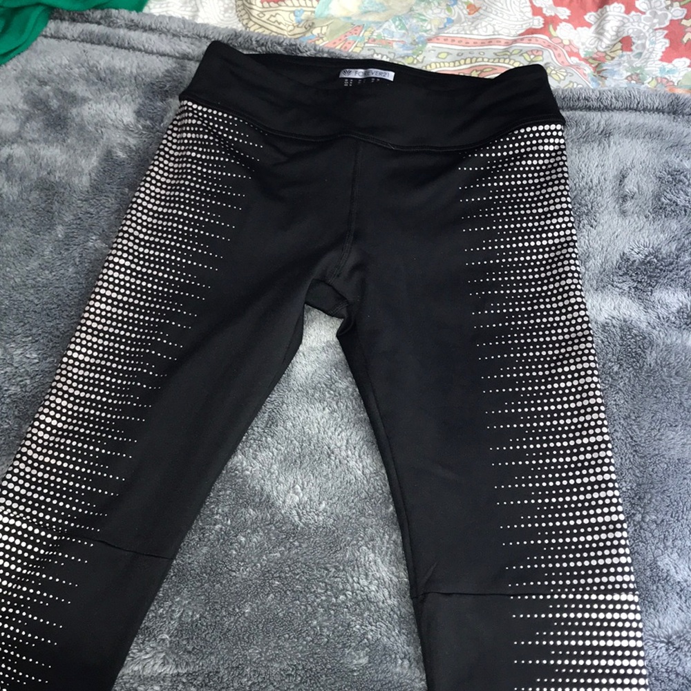 Forever 21 Black Leggings with Silver Studded Side Detail